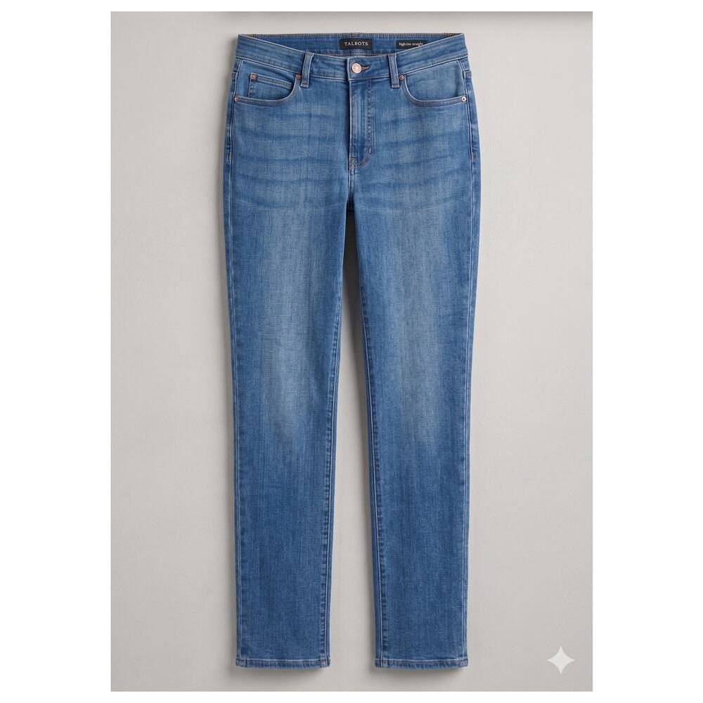Talbots Womens 8 Preppy Minimalist‎ Staple Soft Norm Straight Leg Denim Jeans